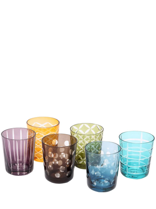 'Geometrie' water glasses in glass