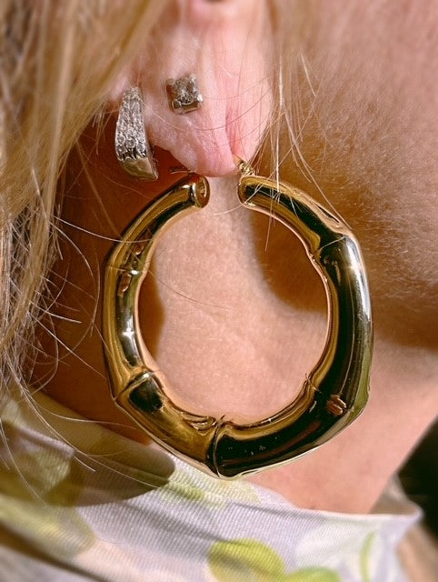 Dore' Bamboo Round earrings