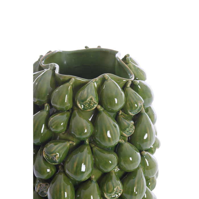 Fig vase in green ceramic