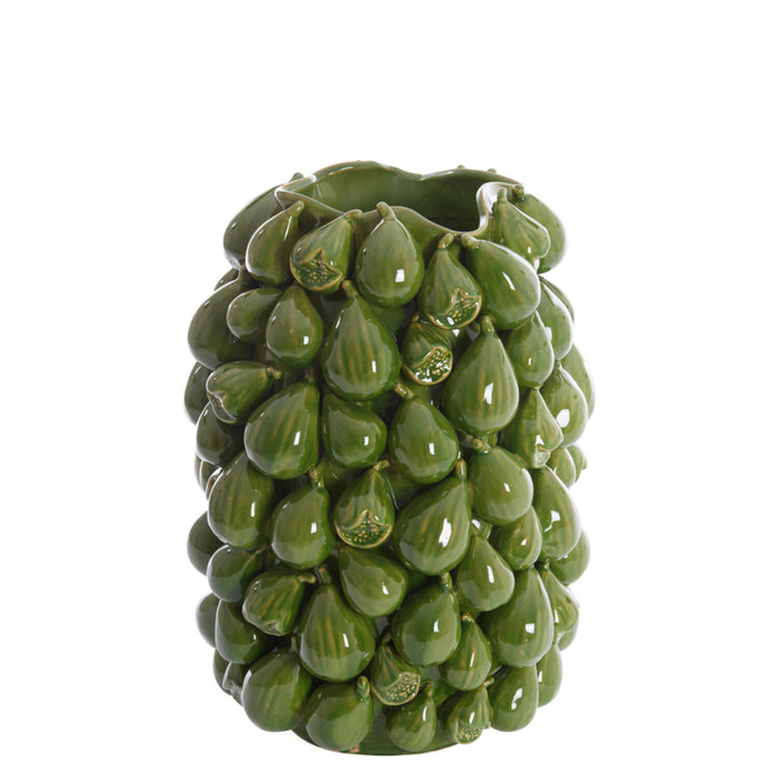 Fig vase in green ceramic