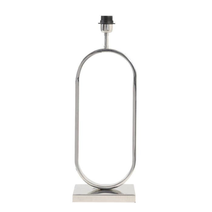 Table lamp in chromed metal, silver.