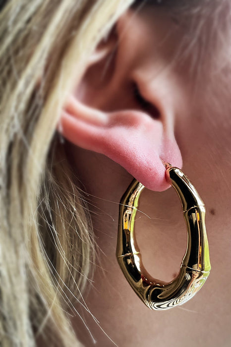 Dore' earrings, Bamboo Oval Small model