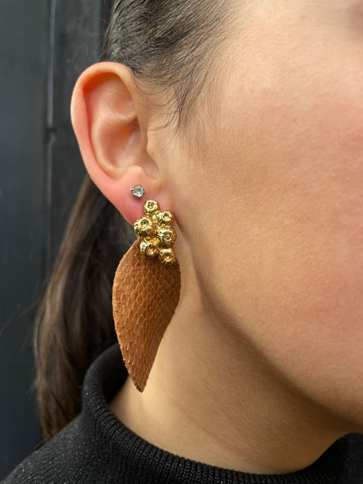 Large Tan Stingray Earrings
