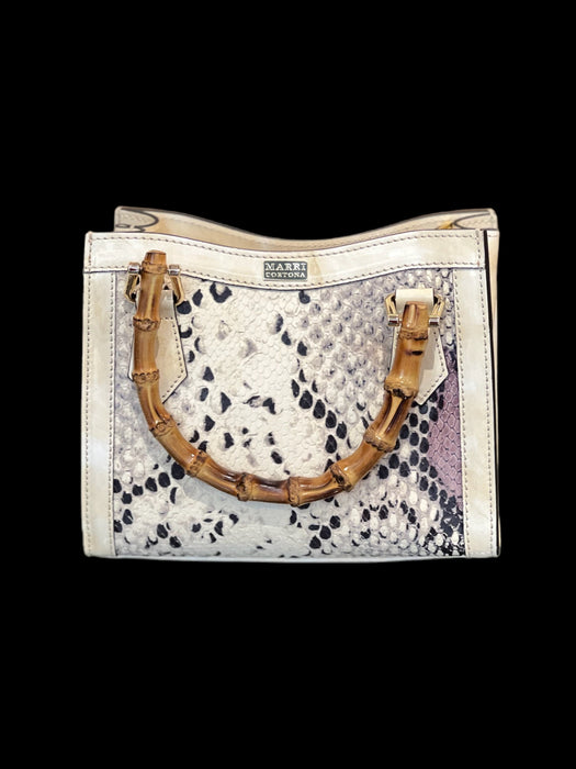 Artemisia bag in cream-colored leather with python print