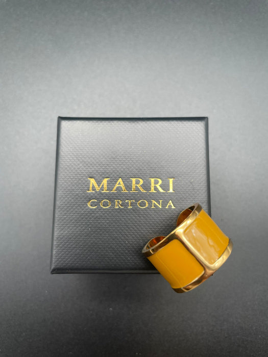 'Mustard Color' enamel ring
