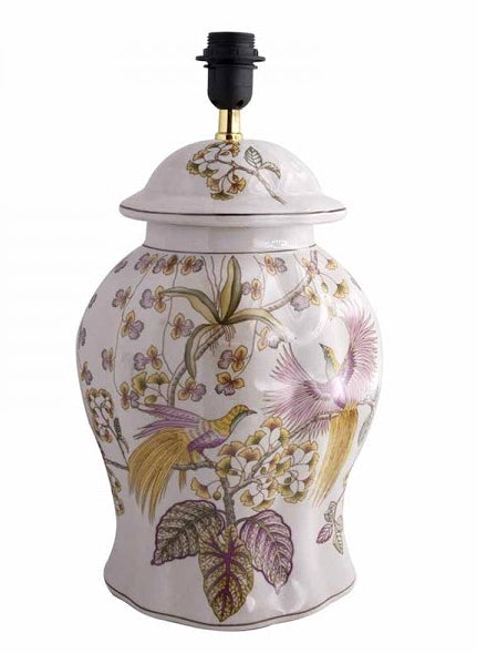 Table lamp. Birds of Paradise and Orchids