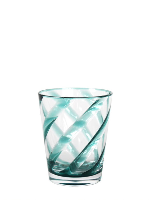Bicchieri trasparenti con strisce colorate set da 8 pz
