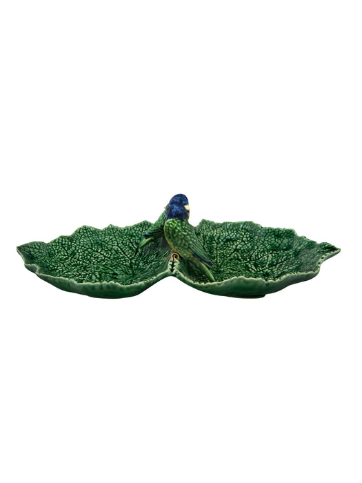 Double leaf tray in ceramic