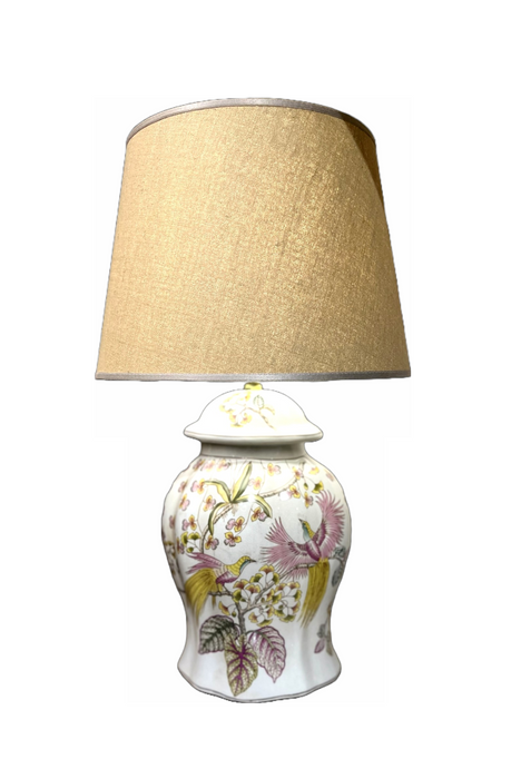 Table lamp. Birds of Paradise and Orchids