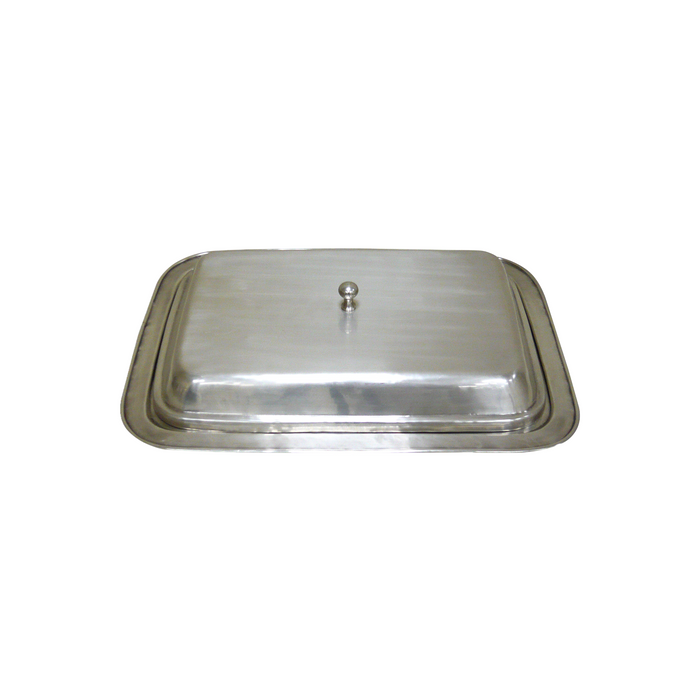 Silver-plated pewter casserole dish with lid