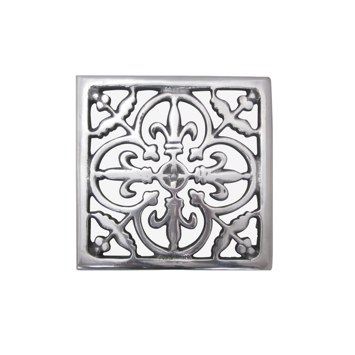 Table trivet in silvered pewter