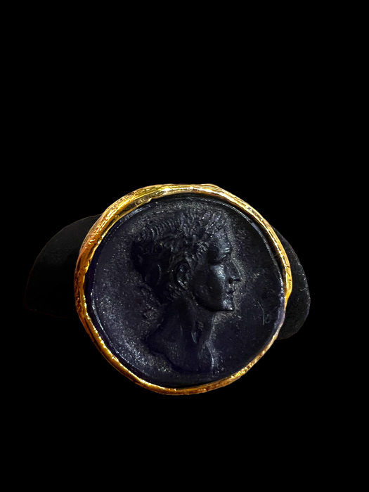 Apollo bronze cameo ring