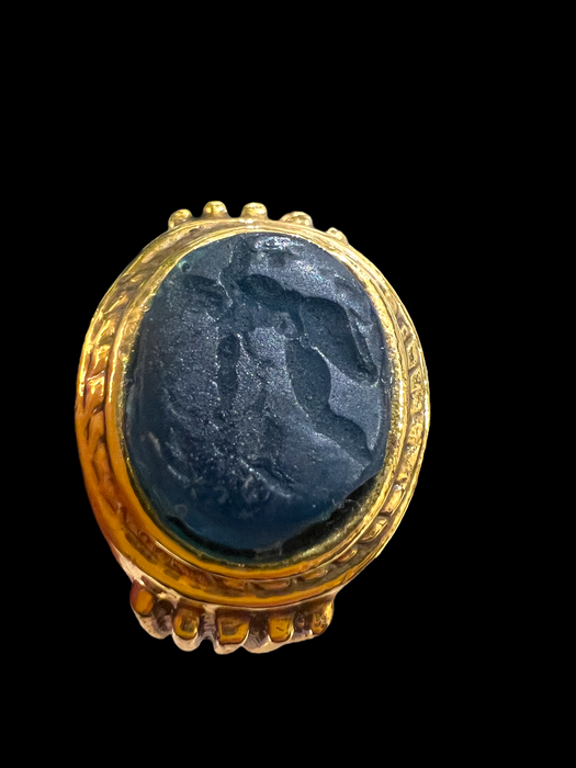 Bronze cameo ring"The god Mercury, messenger of the gods"