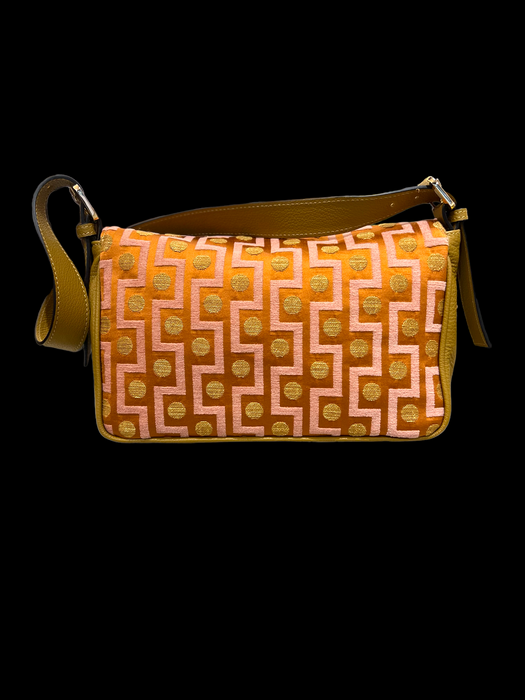 Carly Baguette in fabric and leather