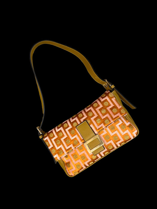 Carly Baguette in fabric and leather