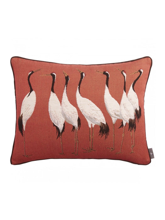 Heron cushion in jacquard