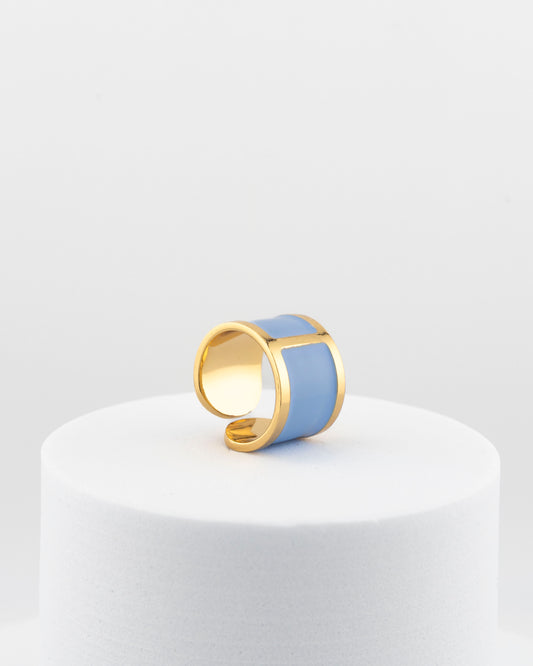 Anello smalto  'Celeste Pastello'