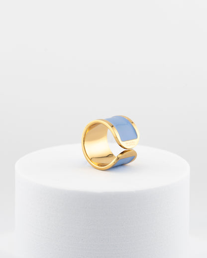 Anello smalto  'Celeste Pastello'