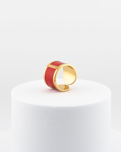 Anello smalto  'Rosso Valentino'