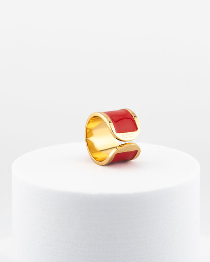Anello smalto  'Rosso Valentino'