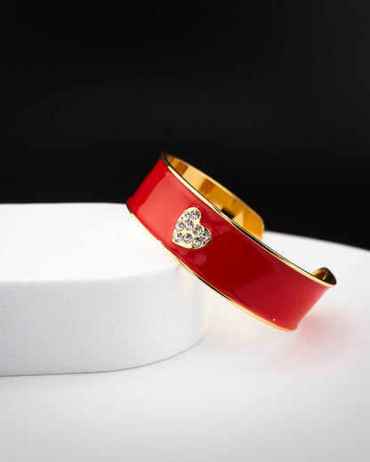 Bracciale smalto  San Valentino con Cuore di Cristalli