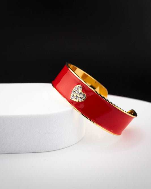 Bracciale smalto  San Valentino con Cuore di Cristalli