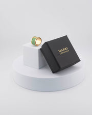 Handcrafted in Tuscany, the MarriCortona Smalto Rings combine 18k gold and hand-painted enamel — vibrant, refined, and authentically Made in Italy.