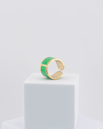 Handcrafted in Tuscany, the MarriCortona Smalto Rings combine 18k gold and hand-painted enamel — vibrant, refined, and authentically Made in Italy.