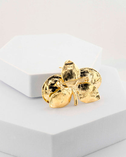 Spilla Orchidea Borgogna e Prugna, dimensione cm 4 cm