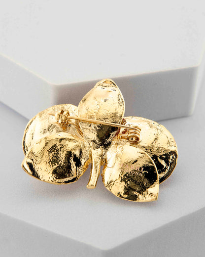 Spilla Orchidea Blue Armani e Latte, dimensione cm 4 cm