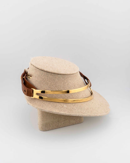 Refined 18K gold-plated bronze choker with genuine crocodile leather.
An exclusive Marri Cortona design — handmade in Tuscany.