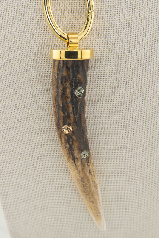 Corno di cervo   con strass e  catena n.12