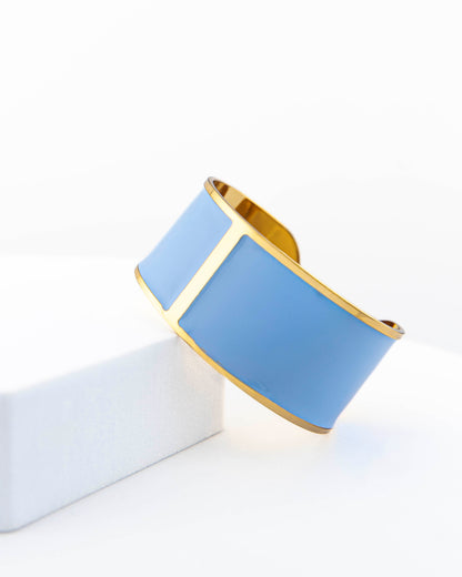 Enamel Bracelet L 30mm 'Pastel Light Blue'