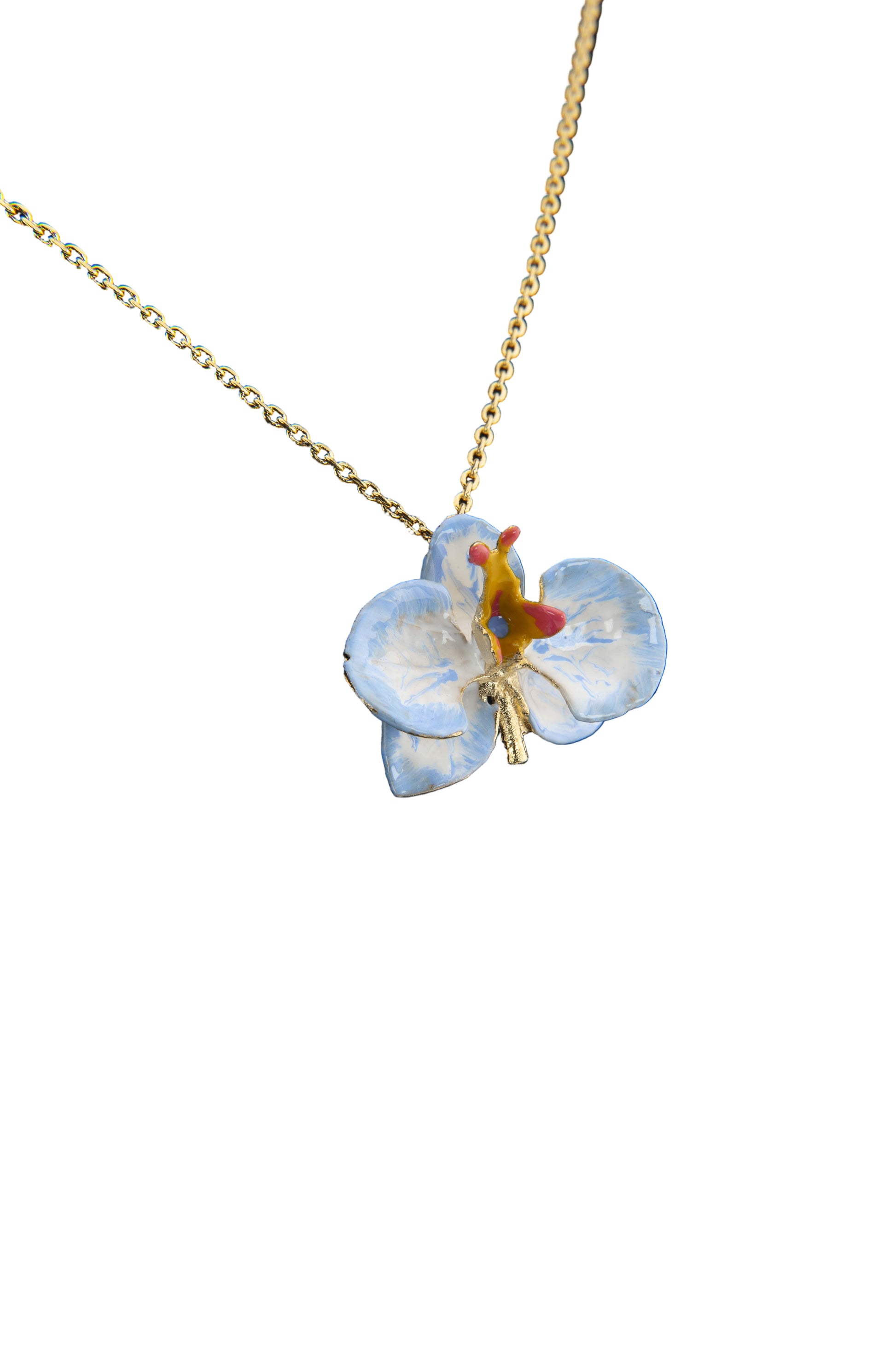 Handcrafted in Tuscany, the Marri Cortona Orchidea Necklace in 18k gold bronze captures the orchid’s grace — elegant, hand-enameled, and timelessly Italian.
