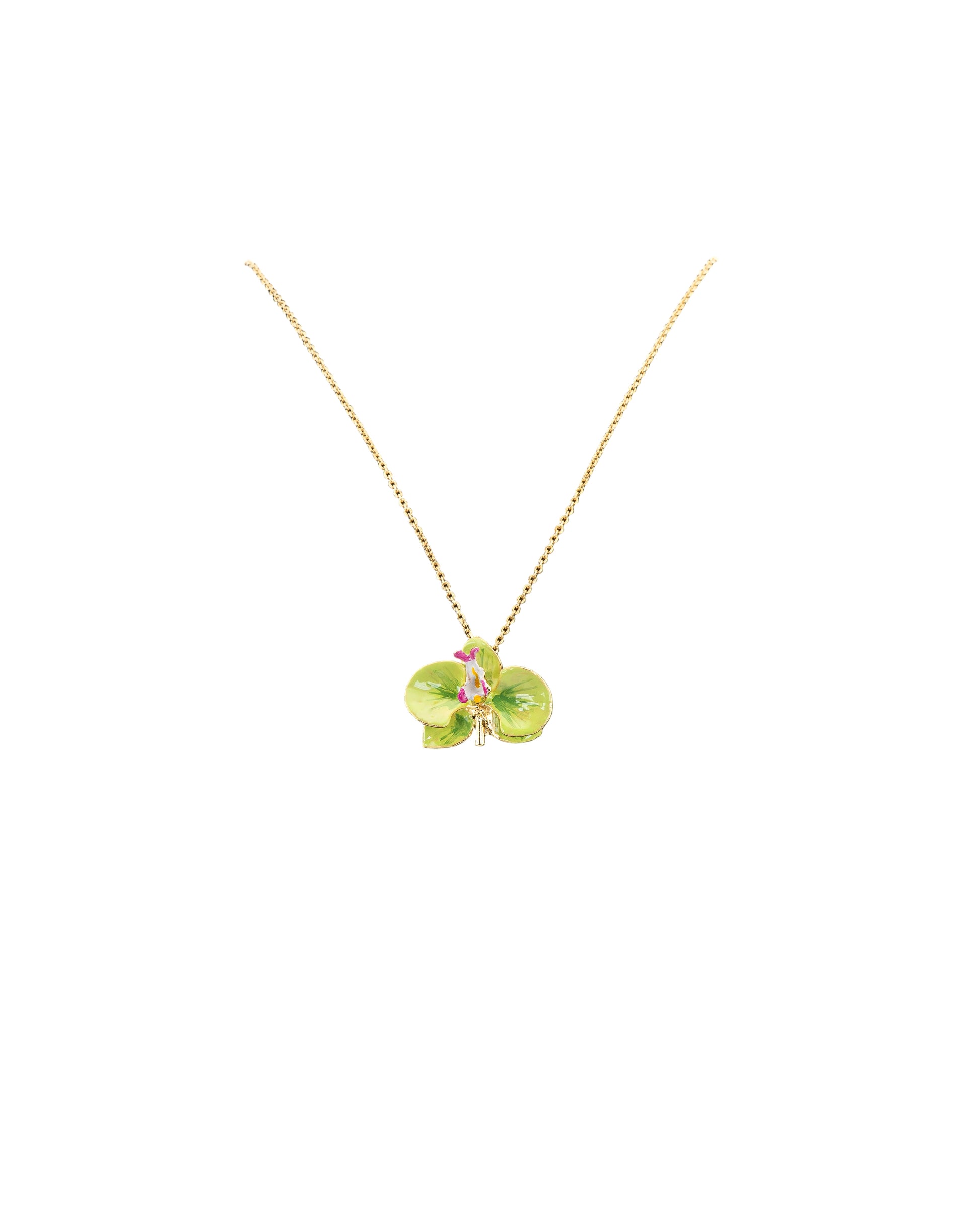 Handcrafted in Tuscany, the Marri Cortona Orchidea Necklace in 18k gold bronze captures the orchid’s grace — elegant, hand-enameled, and timelessly Italian.