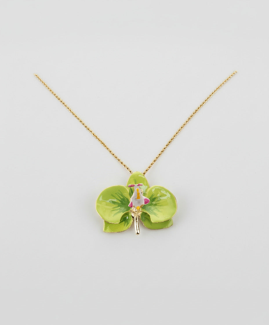 Handcrafted in Tuscany, the Marri Cortona Orchidea Necklace in 18k gold bronze captures the orchid’s grace — elegant, hand-enameled, and timelessly Italian.