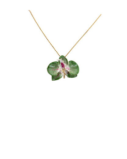 Handcrafted in Tuscany, the Marri Cortona Orchidea Necklace in 18k gold bronze captures the orchid’s grace — elegant, hand-enameled, and timelessly Italian.