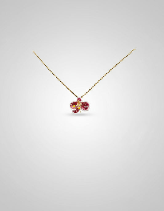 Handcrafted in Tuscany, the Marri Cortona Orchidea Necklace in 18k gold bronze captures the orchid’s grace — elegant, hand-enameled, and timelessly Italian.