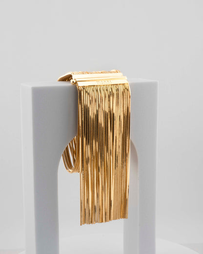 Handcrafted in Tuscany, the MarriCortona Voilà Bracelet in 18k black gold-plated bronze exudes movement, elegance, and bold Italian contemporary style.