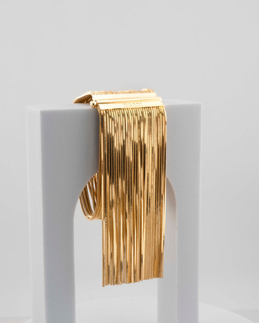 Handcrafted in Tuscany, the MarriCortona Voilà Bracelet in 18k black gold-plated bronze exudes movement, elegance, and bold Italian contemporary style.