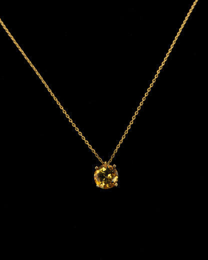 La Pietra dell’Anima di  Novembre   Choker  Zaffiro Giallo  1,97  ct Diametro 8 mm