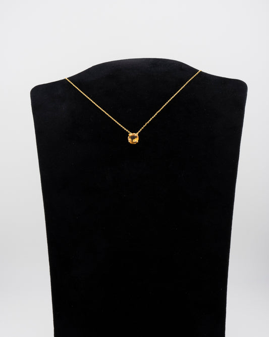 La Pietra dell’Anima di  Novembre   Choker  Zaffiro Giallo  1,97  ct Diametro 8 mm