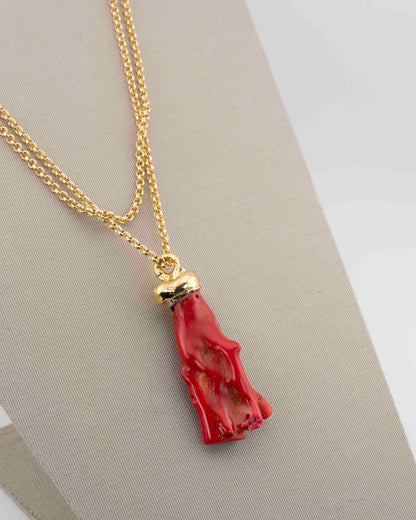 n.5 Pendant with chain - Coral cm7
