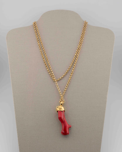 n.7 Pendant with chain - Coral cm6
