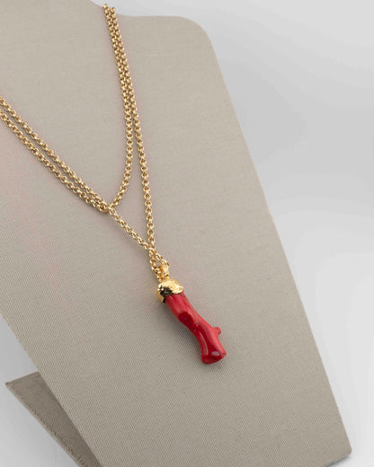 n.7 Pendant with chain - Coral cm6