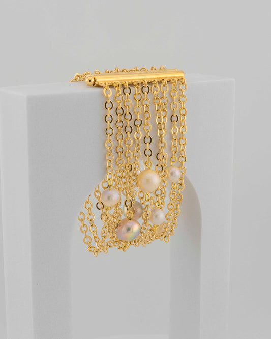 Bracciale con perle . Vestibilita' polso fino a 17 cm S