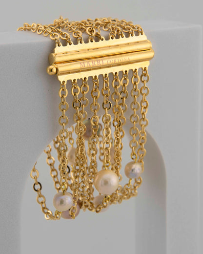 Bracciale con perle . Vestibilita' polso fino a 19 cm M