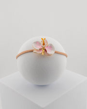 Handcrafted bracelet with adjustable cord and orchid pendant in 18K gold-plated bronze.
Each piece is hand-painted with enamel in Tuscany — unique and unrepeatable.