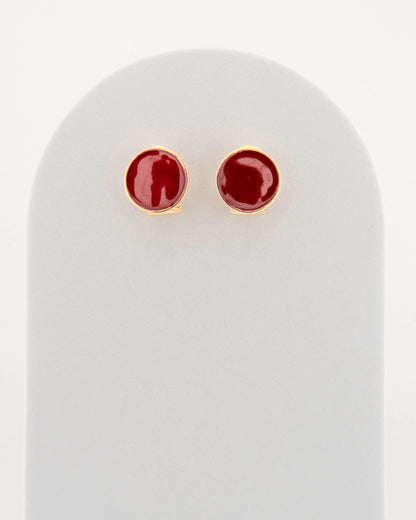 Handcrafted in Tuscany, the MarriCortona Smalto Earrings in 18k gold bronze with hand-painted enamel reflect Italian artistry, color, and timeless elegance.