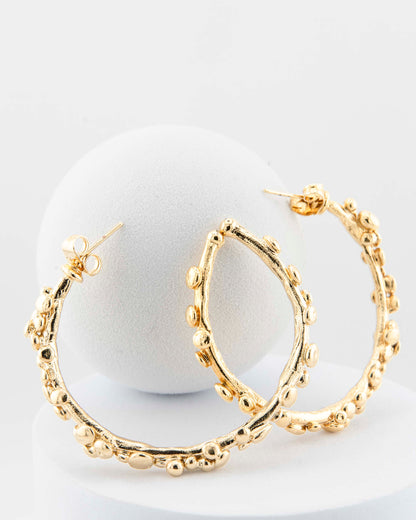 Hoop and granulation earrings